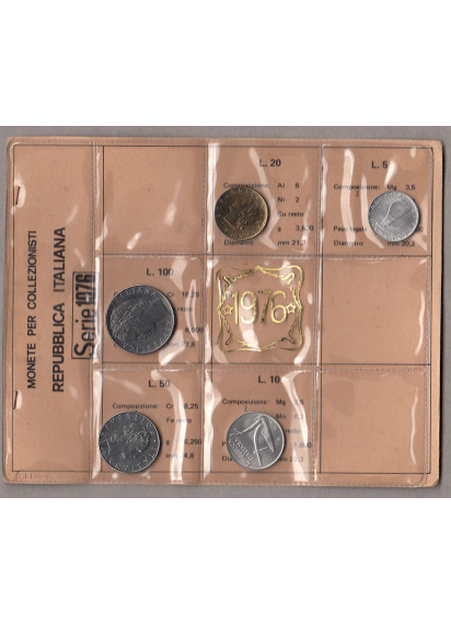 1976 - Serie monete  Fior di Conio 5 pezzi